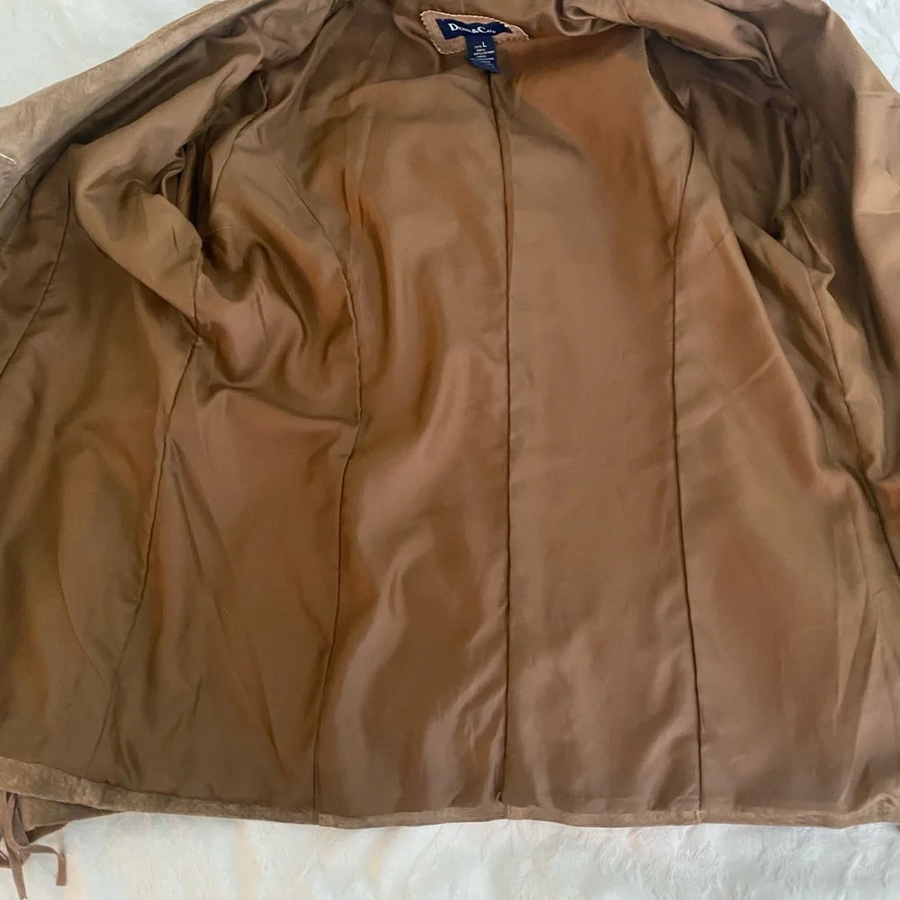 Denim&Co Woman's Washable Leather Fringe Jacket, size L Never Worn - Picture 11 of 16